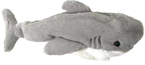 NASSMOSSE Haifisch-Federmäppchen, 26,9 cm, flauschiges Plüsch-Federmäppchen, Reißverschluss, Kawaii-Tier-Federmäppchen, tragbare Stifttasche für Studenten, Schule, Bürobedarf