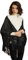 BEAUTELICATE Femme Châle Étole en Tricot Cape Couverture Crochet Tangulaire Foulard Écharpe À Glands Chaud pour Hiver Automne Printemps Cadeaux De Noël, Noir