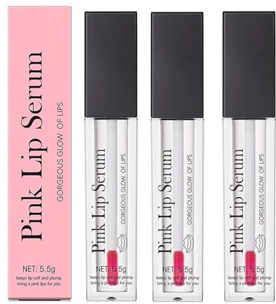 LIFECOSM Pink Lip Serum Plumper,Color Changing Lip Gloss,Pink Lip Serum Plump Gorgeous Glow of Lips,Pink Lip Serum Booster,Glow Color Changing Lip Oil,Hydrating Lip Stain for Women.