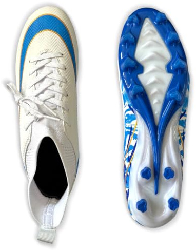 IFIKK Chaussures de Football Enfant Crampons Professionnel Spike Chaussure de Foot Homme Antidérapant Entrainement Chaussures de Sport pour Garçon High Top Football Boots