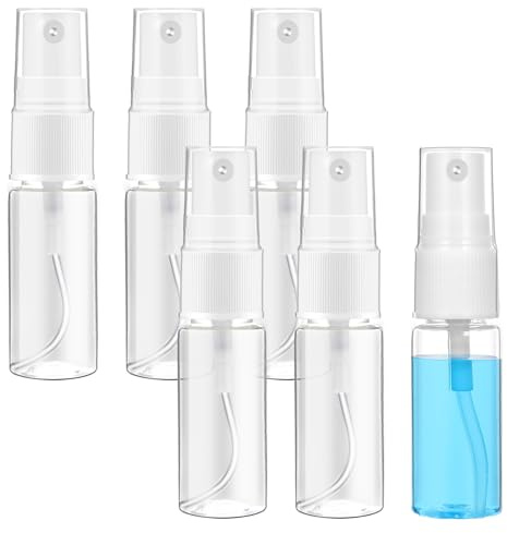 Tucnoeu 6 Stück 15ml Sprühflasche Klein, Transparent Mini Sprühflasche, PET Zerstäuber Klein, Spray Bottle Geeignet für die Abgabe von Lotion, Parfüm, Hautpflegeprodukten