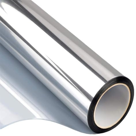 Pellicola per finestre che blocca il calore, versatile pellicola a specchio UV per controllo del calore, non adesiva, protezione della privacy per vetri lisci, uffici, casa, appartamento, porte
