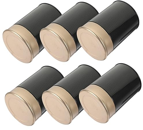 MUCKLILY Boîte à Thé Noir 6 Pièces en Fer-blanc pour Thé en Vrac | Lot de 6, Format Compact, pour Snacks et Petits Aliments, Style Vintage Rustique