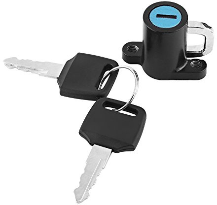 Hapivida Cadenas de Casque Universel pour Moto, Accroche Casque avec 2 Clés, Installation Facile Trous Filetés, Alliage d'Aluminium Durable pour Motos, Scooters