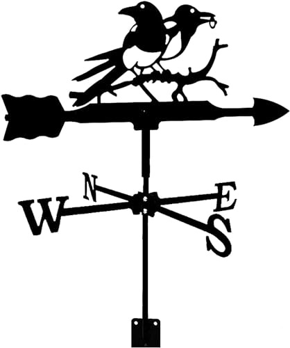 MWAYOYTE Girouette en métal pour extérieur, indicateur de Direction du Vent, Outil de Mesure du Vent Noir (D)