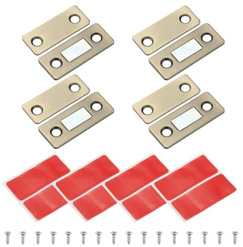 TIXIPEM Cabinet Magnets for Closure [4pcs] - Magnetic Door Latch Use for Kitchen & Bathroom Cupboard & Wardrobe & Closet & Closures & Cabinet Door Drawer Latch - [Dark Gold - 1.61 in]