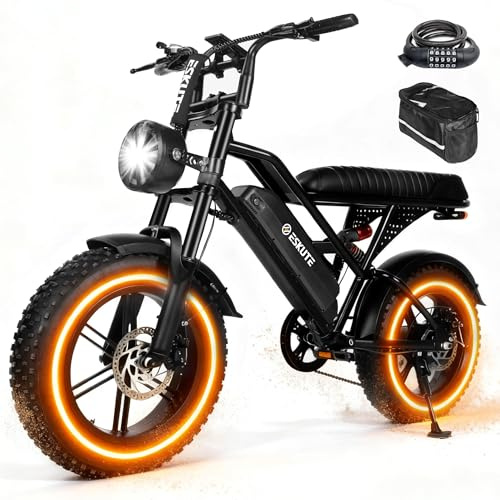 Elecby 1500W Peak Electric Bike for Adults, 28MPH 48V 13Ah Removable Battery, 60 Mile Range, 16x4.0 Fat Tire, 7-Speed E-Bike with Dual Suspension – Commuter Ebike for Men & Women