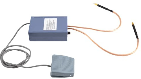 Punktschweißmaschine 5000W Kompaktes 5000W 15x9,5x5 cm Punktschweißgerät mit Fußschalter & 10-Stufen-Einstellung und 4000mAh Akku Punktschweißgerät für 18650 Lithium-Akkus & Nickelband-Schweißen