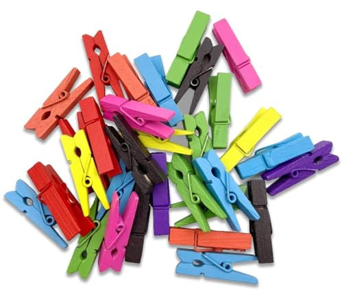 100 mini pinces à linge en bois de 2,5 cm, accessoire polyvalent pour le linge et les créations artistiques