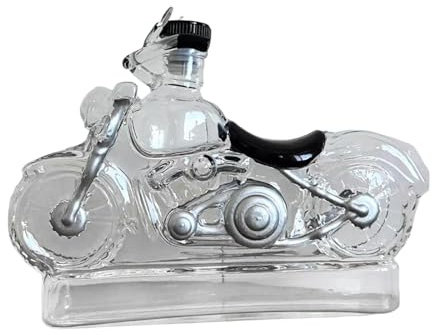 Ronyme Decantador de whisky para motocicleta, botella de whisky de vidrio decorativa, botella de vino vacía transparente, regalo de cumpleaños para hombre y