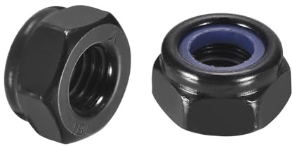 QUARKZMAN 50 Piezas Tuercas Hexagonales Autoblocantes Con Insertos M10 X 1 5 Tuercas De Seguridad De Acero Al Carbono Con Insertos Para Fijadores Industriales De Negro Y Negro