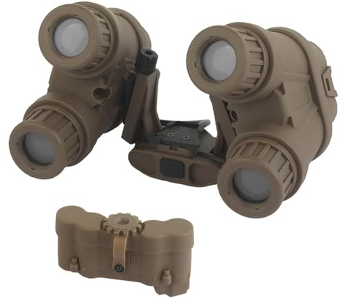 LZAQHMT Taktisches GPNVG 18 Nachtsichtgerät (NVG) – Klappbares Attrappenmodell Zubehör Für Paintball- Und Airsoft-Helme Im Freien(TAN)