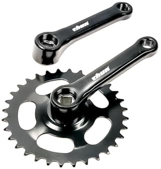 Generisch Kurbelgarnitur Kinder Fahrrad 32 Zähne Single 1-Fach 115mm Armlänge schwarz Stahl B-Ware