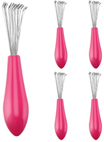 Brosse à cheveux nettoyant peigne outil de nettoyage griffes de nettoyage Mini dissolvant saleté cheveux avec râteau en fil métallique 5 pièces...