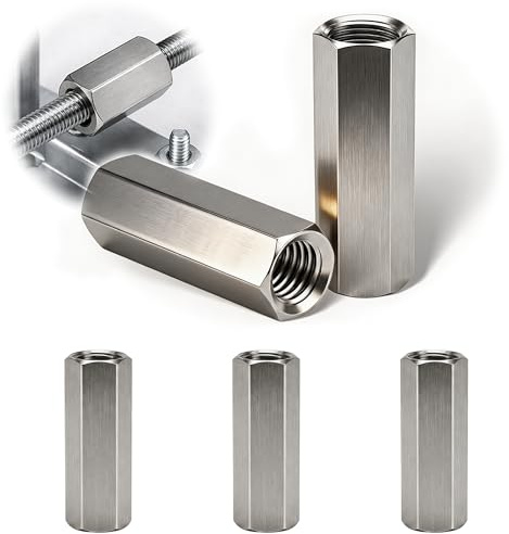5 Stück Sechskant Verbindungsmuttern M5 x 15 mm Edelstahl 304 – DIN 6334 Langmutter/Gewindehülse/Distanzmuffe für Gewindestangen,Schrauben