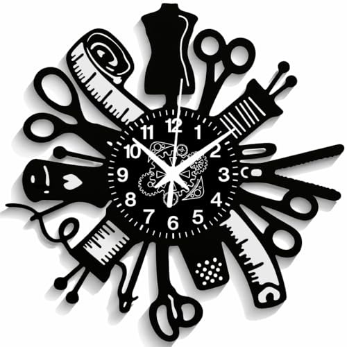 Instant Karma Clocks | Orologio da parete per Sarto Sartoria, Cucito e Ricamo, Design Moderno per Appassionati di Cucire, Decorazione Murale