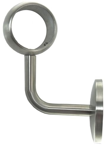 BASIT Handlaufhalter Edelstahl, Kugelring, starr für Handlauf Ø42,4mm WT20 | V2A Handlaufträger starr / verstellbar Wandträger Wandhalter Geländerhalterung für Geländer rostfrei innen/außen geschl. K240