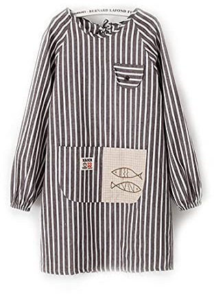 Xlabor Schürze mit Ärmeln Wasserdicht Anti-Oil Stoff Malschürze mit Tasche Küchenschürze Latzschürze Kochschürze Grau