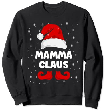 Mamma Claus Natale Maglione Famiglia Divertente Natalizia Felpa
