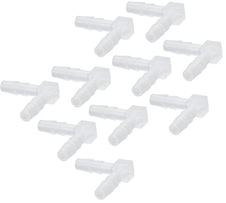 Uadme Codos de PVC 4 mm, 10 Piezas Conectores de PVC en Forma de Codo, Codo de 90 Grados Espiga para Acuario Aire Agua