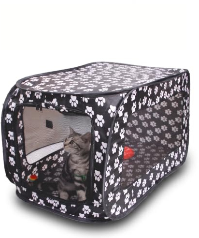 Katzen- und Hundezelt, Faltbarer Pop Up Rechteck Laufstall für Katzen, Hunde und Kleine Tiere, Outdoor, Atmungsaktiv, Tragbar