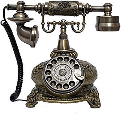 SUDYANB Teléfono Retro Teléfono Vintage Réplica de teléfono Antiguo, Teléfono Fijo Retro Vintage para el hogar, Máquina con Cable Marcación rotativa clásica de los años 60 de Moda Dorada.