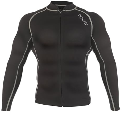 DEMMET Muta top a maniche lunghe in neoprene pantaloni da immersione 1.5mm-3mm Pantaloni della muta Top muta in neoprene Calde mute con zip per uomo e donna in inverno