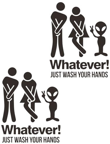 JUKOTA 2 juegos pegatinas para puerta, pegatinas de pared para inodoro, letreros pictogramas para baños de hombres y mujeres, inodoro - negro