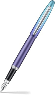 Sheaffer Expressions VFM 9430 Fountain Pen, Blue and Purple Pearlised Gradient, Medium Nib, Chrome-Plated Trims