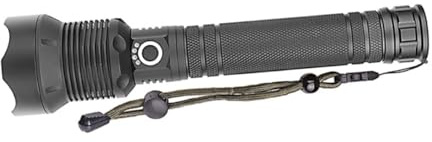 DIYEAH Lampe Torche Extérieure Rechargeable par USB Affichage Charge Zoom Télescopique Lampe Portable Multifonction