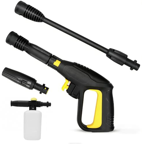 AROMUJOY Högtryckstvättningspistol för Kärcher K2 K3 K4 K5 K6 K7 Högtryckstvätt, Ersättnings-högtryckstvättningspistol med sprutlans, 750 ml skumkanonflaska, Justerbar spröjhuvdsdysa