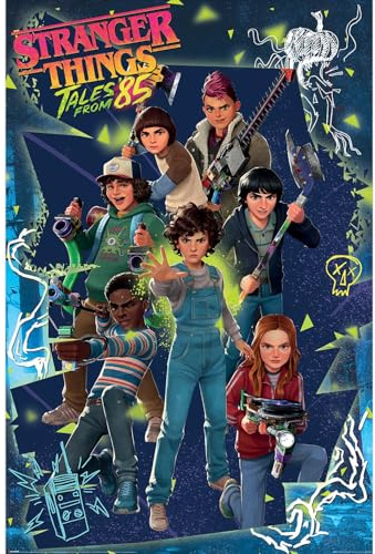 Stranger Things Tales From '85 (Cast) Maxiaffisch 91,5 cm x 61 cm, officiell licensierad Stranger Things Tales From 85 varor, retro Netflix samlarobjekt, gåva, hem och skola