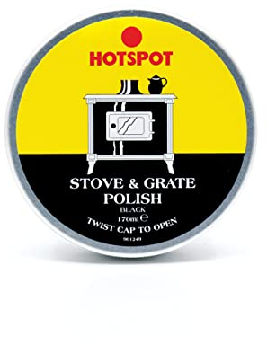Hotspot Stove and Grate Polish Black – Restores Shine, Protects Cast Iron Surfaces, Easy Application, Heat-Resistant Finish, Ideal for Wood Stoves and Fireplaces -170ml