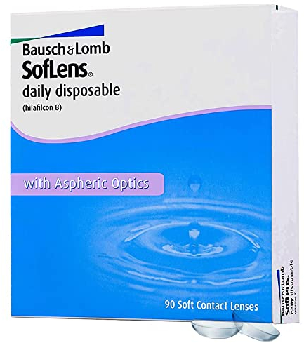Bausch + Lomb SofLens Daily Disposable Tageslinsen, sphärische Kontaktlinsen, weich, 90 Stück BC 8.6 mm / DIA 14.2 / -3.50 Dioptrien