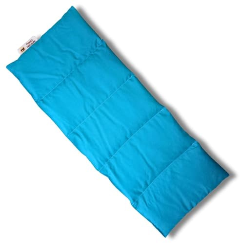 Franzis Nähstube 50x20cm Cojín de espelta turquesa en 100% algodón I Almohada de grano de espelta 50x20 para microondas I Almohadilla térmica, Almohada con núcleo de espelta, Almohada cervical
