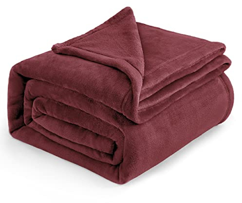 BEDSURE Kuscheldecke Flauschig Decke Fleecedecke - Wohndecke Warm Winter Weich, Sofadecke XXL, Geschenke für Frauen, Decke Couch Blanket, Wohn- & Kuscheldecken Große 220x240cm, Sofa überwurfdecke Rot