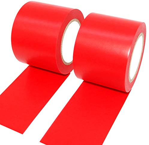 ALBOYI Isolierband 2 Rollen, 50 mm x 15 m Elektro-Isolierband Selbstklebendes, PVC Klebeband Wasserdichtfür für Isolieren, Reparieren, Bündeln von Kabeln, Schwer Entflammbar, Rot