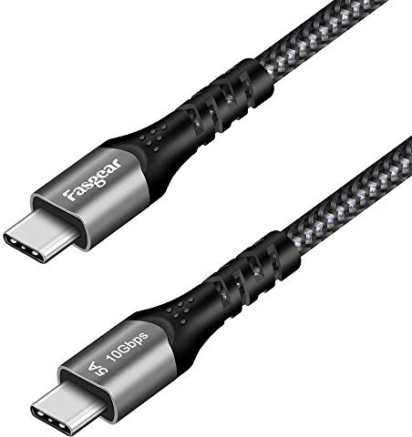 Fasgear USB C to USB C Cable, 1 Pack USB 3.1 Type C Gen 2 Fast Charge Cable, 100W 20V/5A Power Delivery, 10Gbps Data Transfer, 4K@60Hz Video Output, Compatible for Type-C Device (1.6ft, Black)