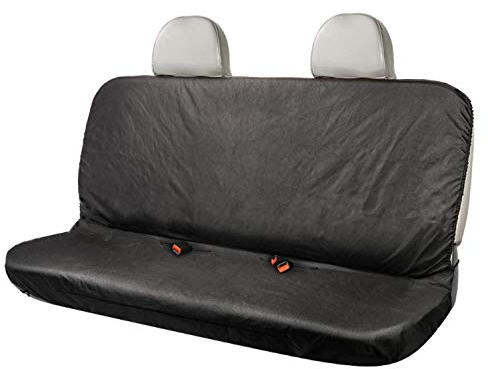 CICMOD Car Bench Seat Cover Universal Waterproof Black Heavy Duty Seat Protector for Pets Dogs