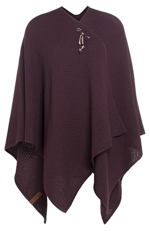 KNIT FACTORY - Jazz Poncho - Elegant Gestrickter Damen Cape - Wickelschal mit Wolle - Hochwertige Qualität
