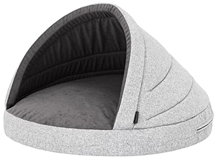 PillowPrim Hundehöhle Hundebett Hundesofa Hundekissen Hundehütte Hundekorb Hundecouch Ruheplatz Haustierbett Hundeliegen Kissen, Asche, R1: 65 x 50 cm