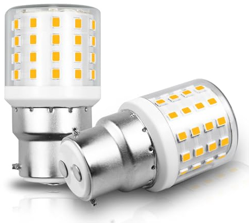 XIMNCHNI Lot de 2 ampoules LED B22 3000 K Blanc chaud 6 W Remplacement pour ampoule à incandescence 60 W 800 lm B22 Standard BC (culot à baïonnette) AC100-265 V Lampe compacte pour éclairage