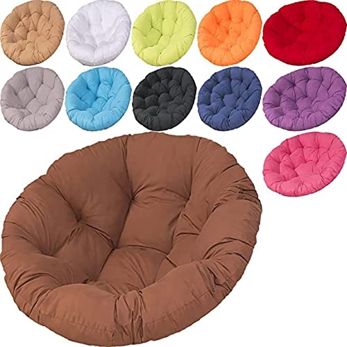 SRHWBF Papasan-Stuhlkissen Papasan-Kissen Wasserdichtes Schaukelstuhlkissen im Freien extra großes bequemes Sitzkissen Papasansessel Kissen (Brown Ø120cm/47.2 in)