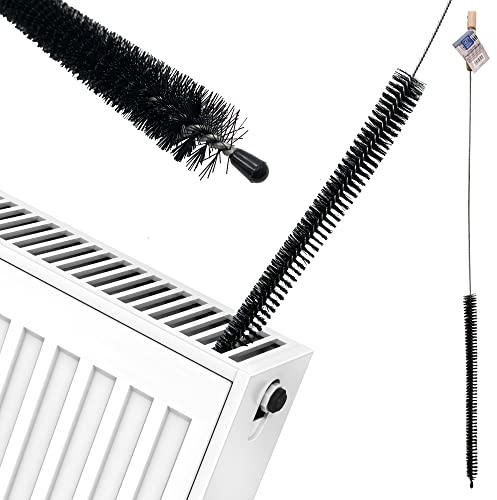 120cm Long Radiator Cleaner Brush Strong and Flexible Cleaning Radiator Brush with Wooden Handle | Slim and Long Reach Radiator Duster that Gets Trough Narrow Spaces to Remove Dust and Lint