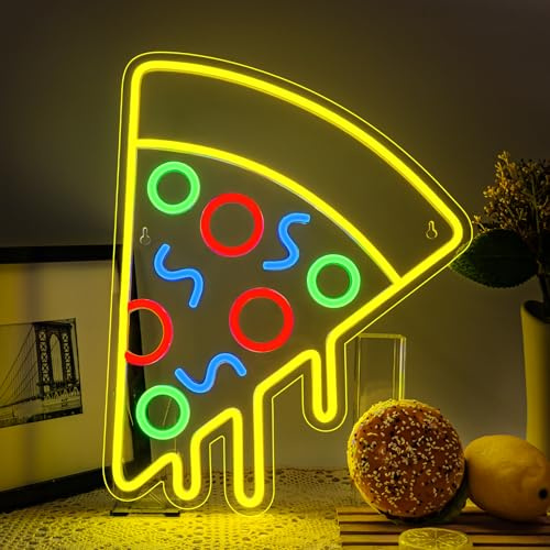 ineonlife Pizza Neon Schild,Pizza Led Schild,Neon Sign für Wand Dekor,Brief Leuchtschild Zeichen für Pizzeria,Mobile Pizzerien,Esszimmer, Küche, Partydekoration