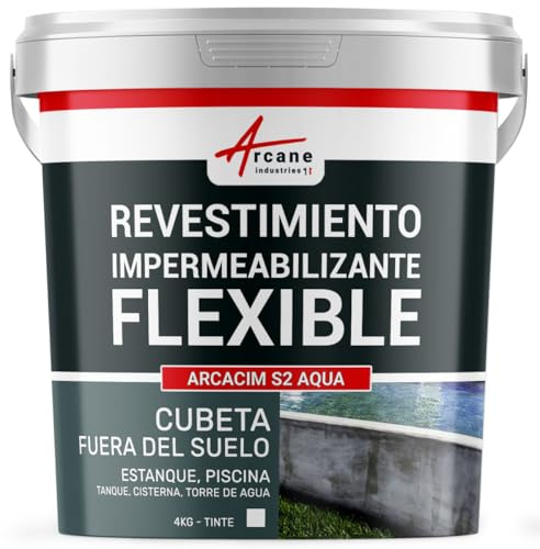Étanchéité Piscine, Bassin, Citerne, Béton 4 kg Blanc | Enduit Souple Étanchéité Piscine, Bassin, Citerne, sous-Carrelage, Protège les Ouvrages Fissurés - Arcane Industries