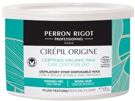 Cirepil - Origine - 400g / 14.11 oz Soft Wax Tin - Cosmos Certified Organic Strip Wax - 100% Natural with Jojoba Oil - Fragrance-Free for Sensitive Skin - Professional Body Depilatory Refill