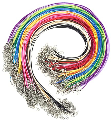Geflochtene Gewachste Halskette Schnur Lederband Kette Mit Verschluss Gewachste Halsketten Seil Mit Hummer Schließe Und Verlängerungskette Seil Für Diy Armband Halskette Schmuckherstellung, 40 Stück