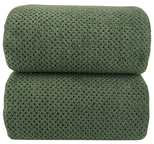 YTYC Towels,39x78 Inch Oversized Bath Sheets Towels for Adults Luxury Bath Towels Extra Large Sets for Bathroom Super Soft Microfiber 80% Polyester(Olive Green,2 Piece)