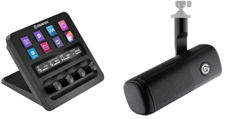 Elgato Audiomixing-Bundle - Audiomixer, Studio-Controller, Dynamisches XLR-Mikro für Podcasting, Streaming, Broadcasting, Gaming, anpassbare Touch-Leiste, Drehreglern und LCD-Tasten, Mac/PC